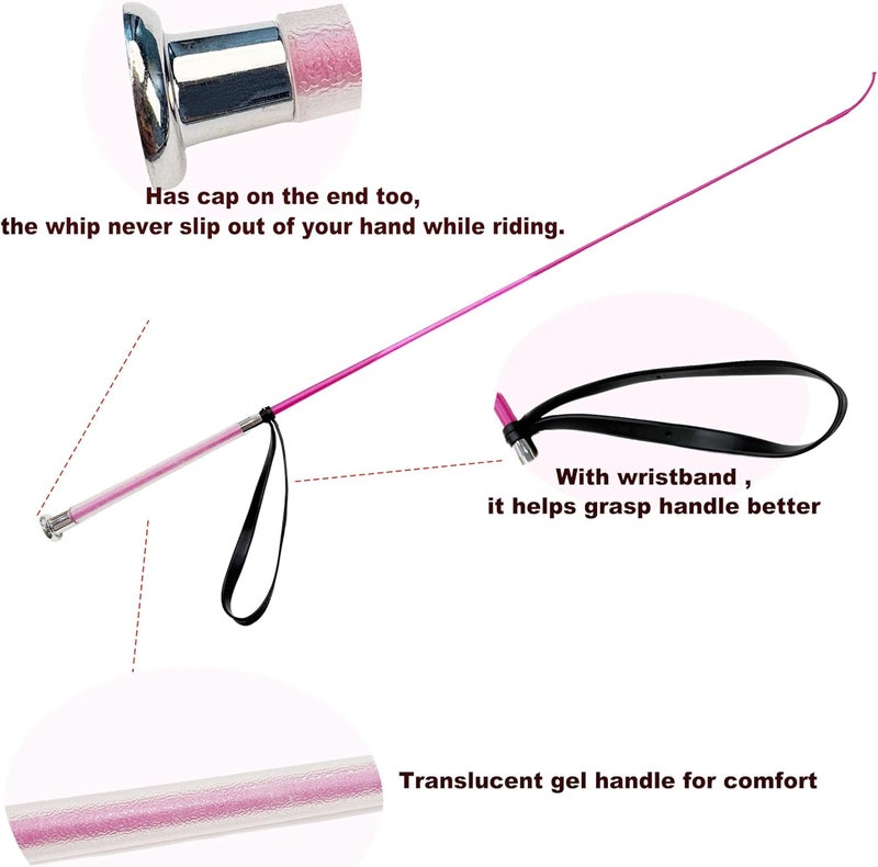Luynro Horse Dressage Whip 43inch/47inch,Pig Whip Training Livestock Stick with Wristband,Comfortable Gel Handle - Image 3